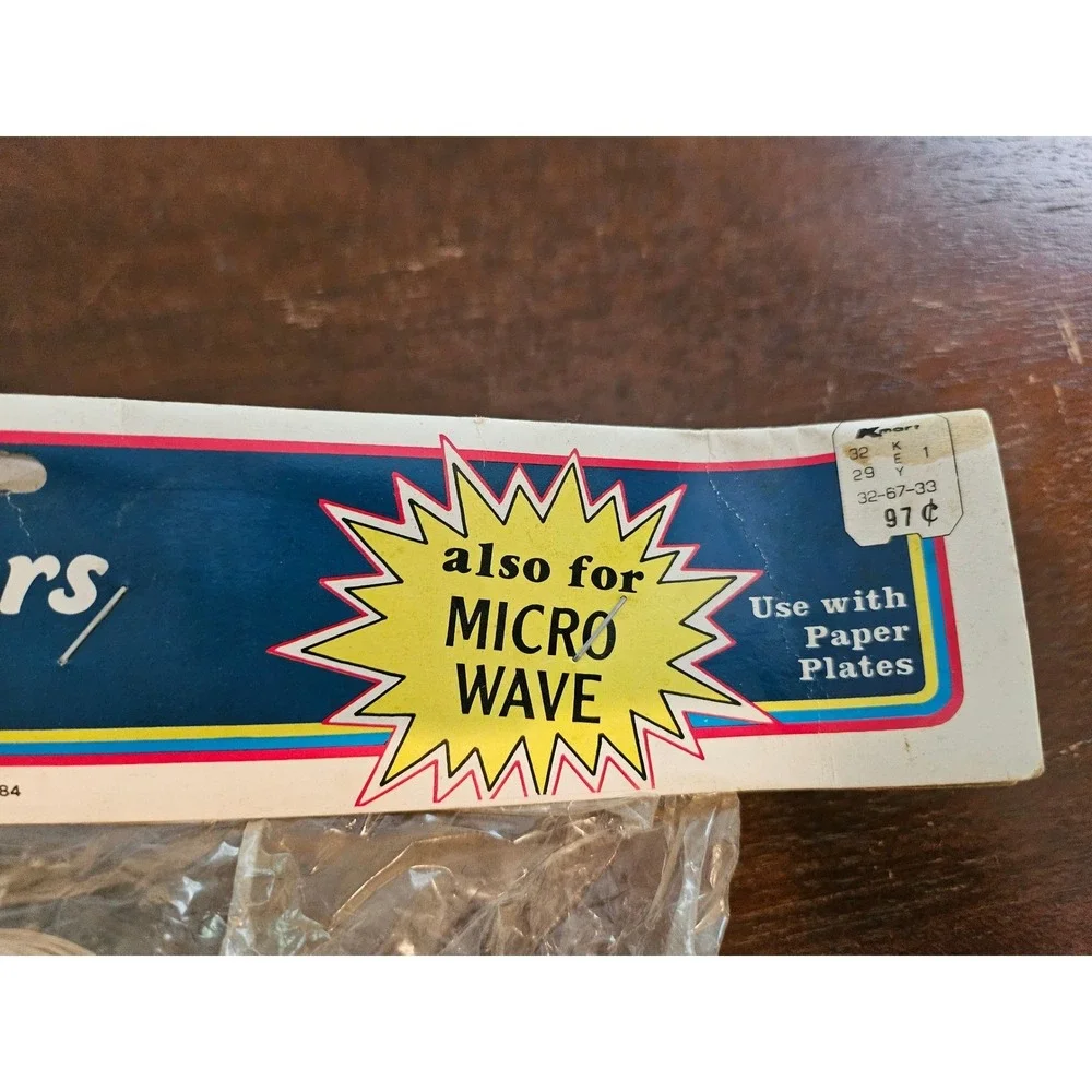 Vintage Kmart Paper Plate Holders Tan Wicker Microwave Safe Vintage 4 Pack